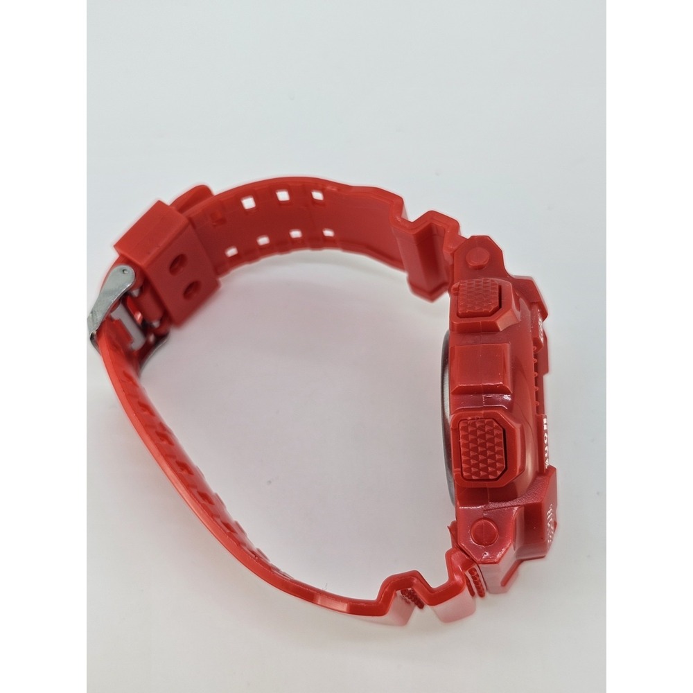 Men's Sports Digital Watch 50MM Red Case Plastic Bands Light Working - Picture 11 of 12